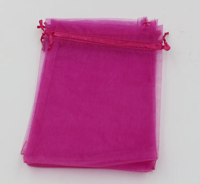 100 pièces Rose rouge Organza bijoux cadeau pochette sacs pour faveurs de mariage perles bijoux 7x9 cm 9X11 cm 13x18 17x23 cm 20x30 cm 316283j