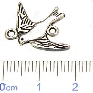 risultati dei monili diy connettori charms bracciali orecchini artigianato collane 1 e 1 foro vintage argento animale uccelli metallo nuovo 21 * 17mm 200 pz