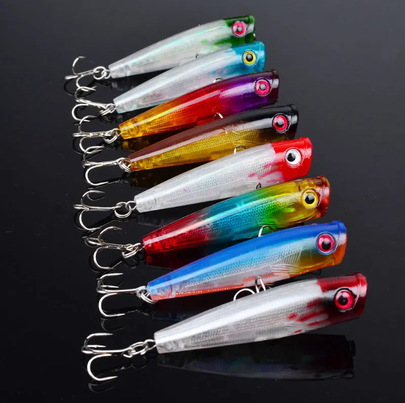 Topwater pływający morze basowy korbą przynęta poperowa haczyka rybacka przynęta 6 5cm 6 6G pesca minnow PS Paint Plastic Baitfish277e