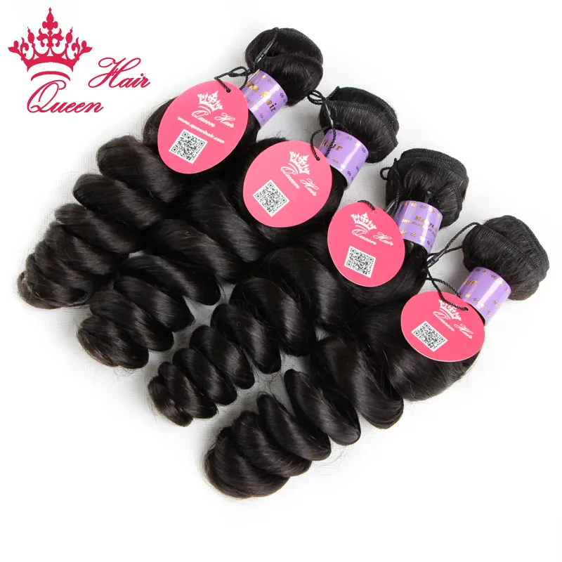 Productos para el cabello de la reina Sin procesar Malasia Virgen Onda suelta / lote Extensiones de cabello humano Color natural Tejido de pelo