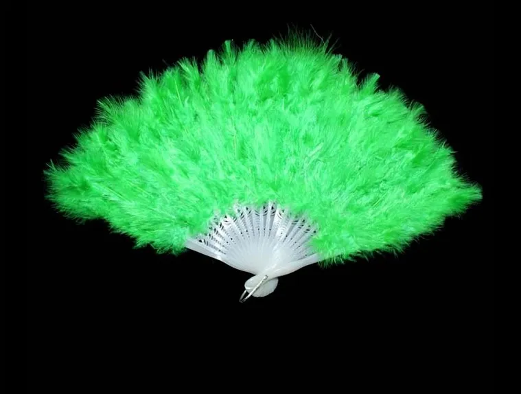  Elegant White Folding Feather Fan Halloween Party Stage Performances Craft Fans Carnival Centerpiece Supplies 