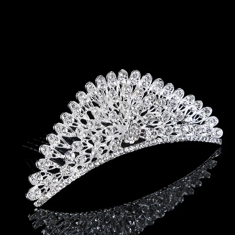 Beste Verkaufende Kristallbraut-Tiara-Hochzeits-Zusätze mit Kamm-Qualitäts-preiswerter Brautkopf-Zubehör-formaler Ereignis-Kopf-Abnutzung 2016