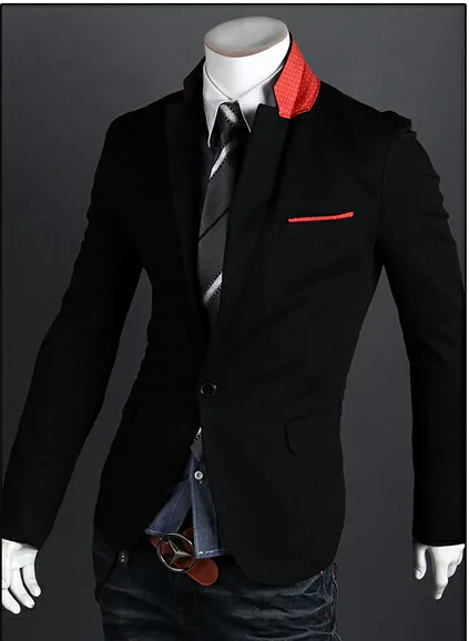 Hombres Casual Slim Fit Elegante conjuntos conjuntos de collar de color Blazer Chaquetas abrigos Outwear Ropa Ropa M-XXL 9011