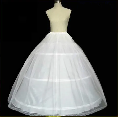 Image réelle blanc 3 cerceaux 1 couche jupons pour robe de mariée mariée Crinoline une ligne accessoires de mariage vestido de noiva300R