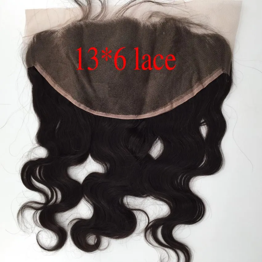 Mongolian hair lace frontal closure body wave 13x6 with free part bleached knots virgin ear to ear lace frontal closure