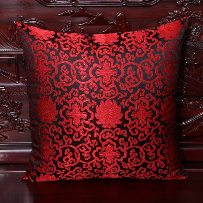  Smooth Lucky Pattern Cushion Covers for Couch Chairs High End Double Designs Silk Brocade Chinese style Zipper Waist Bedside Pillow Cases