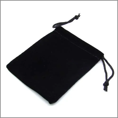 Black Velvet DrawString Bag 20x30cm8 x 12 tum Makeup smycken Set Gift Pouch Storage Sack268L