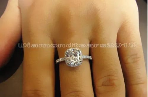 Tamaño 5 6 7 8 9 10 Victoria Weick Joyería 925 plata esterlina llena de zafiro blanco Gema Zirconia oro Mujeres Boda Compromiso banda 198c