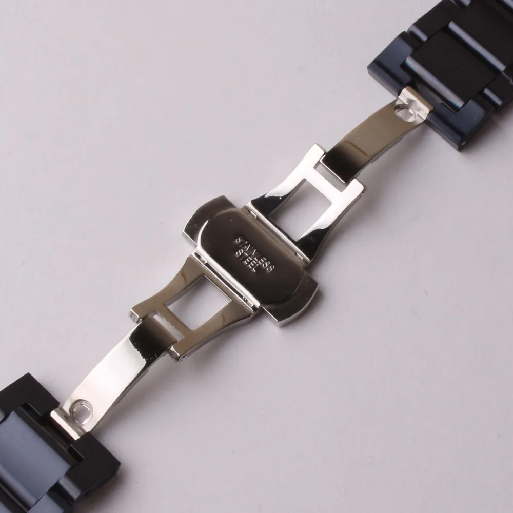 Neue 2018 mode stil schmetterling schnallen armband blau edelstahl metall armband armband für uhren samsung getriebe fronti261U