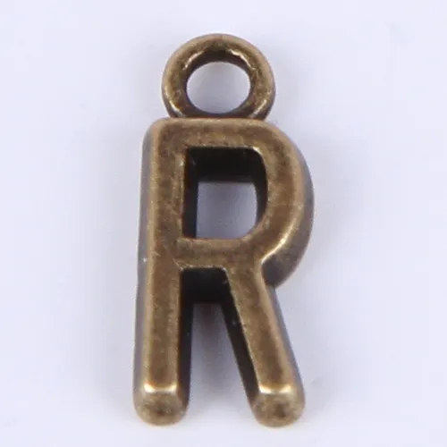 2015New fashion argento antico lega di metallo placcato rame che vende AZ alfabeto lettera R charms galleggianti 1000 pezzi / lotto # 018x254B