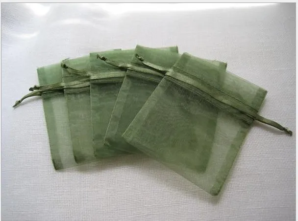 Groene Organza Geschenkzakjes 7x9cm 9x12cm 12x17cm 15x20cm 20x30cm Sieraden Trekkoord Zakjes Bruiloft Verjaardagsfeestje Gunsten Holders260U