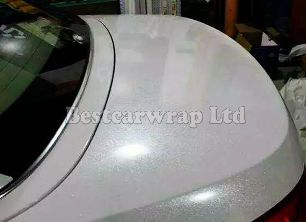 Gloss Pearl Metallic white vinyl wrap Car Wrap Film With Air release Sparkle pearlescent white car wrapping styling Size 1.52*20M/Roll