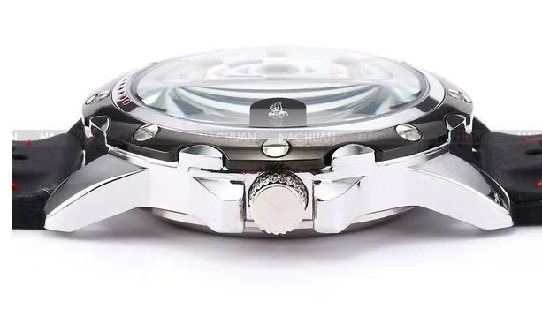 2022 Новые автоматические механические часы Winner с черным резиновым ремешком для мужчин, модные наручные часы с механизмом, Reloj Army Hombre Horloge225S