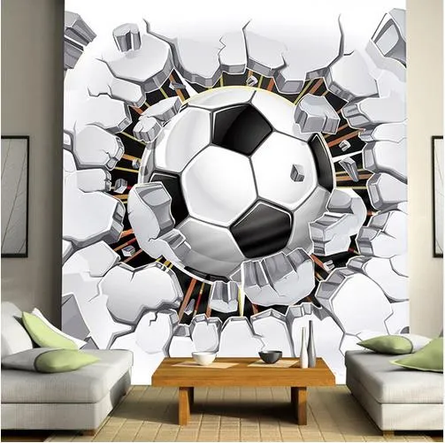 Niestandardowe tapeta muralowa na ścianie 3D piłka nożna kreatywna sztuka malarstwo ścian malowanie mieszkalne sypialnia
