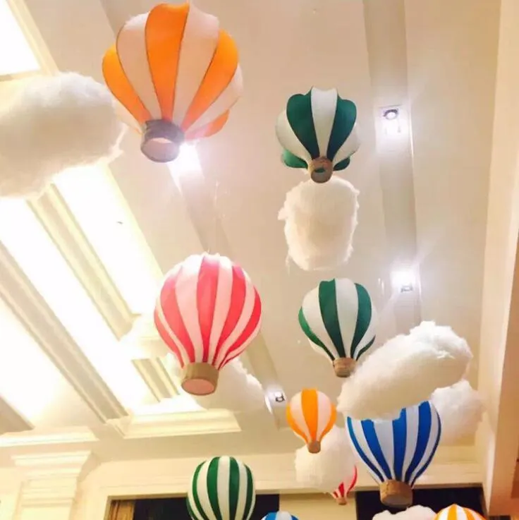 DIY Party Decoration Silk screen Colorful Lantern Birthday Wedding Party Decor Fire Balloon 1# about 25*30cm Hot-air Balloon FD09