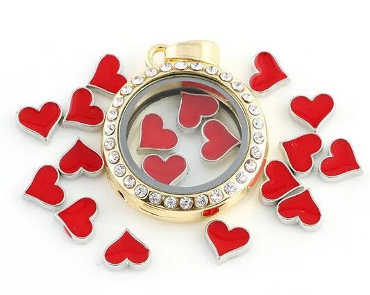 çok poker kalp alaşım yüzen madalyon takılar DIY manyetik cam için uygun