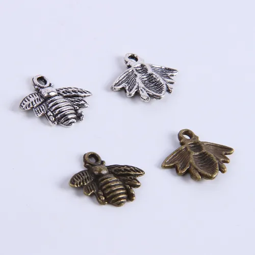 2015 DIY Silver Copper Retro Bee Pingente Fabricar Jóias Pingente de Jóia Fit Colar ou Bracelets Charme Lote 297W210p