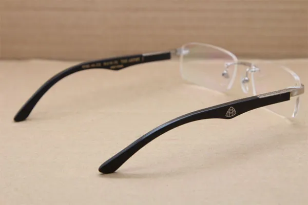 New Rimless Mbybach Eyeglasses square THE ARTIST Black  Horn Eyeglasses Men popular Metal Glasses Size56-18-135mm215q