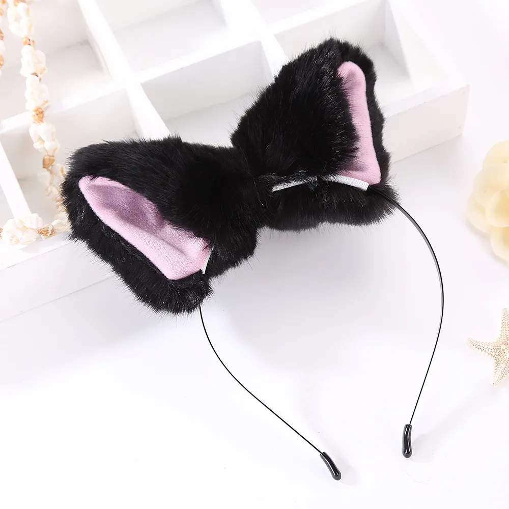 Diademas largas con orejas de gato y zorro para niñas, accesorios para el cabello, accesorios para el cabello, Cosplay de Anime, accesorios para fiesta, 2355