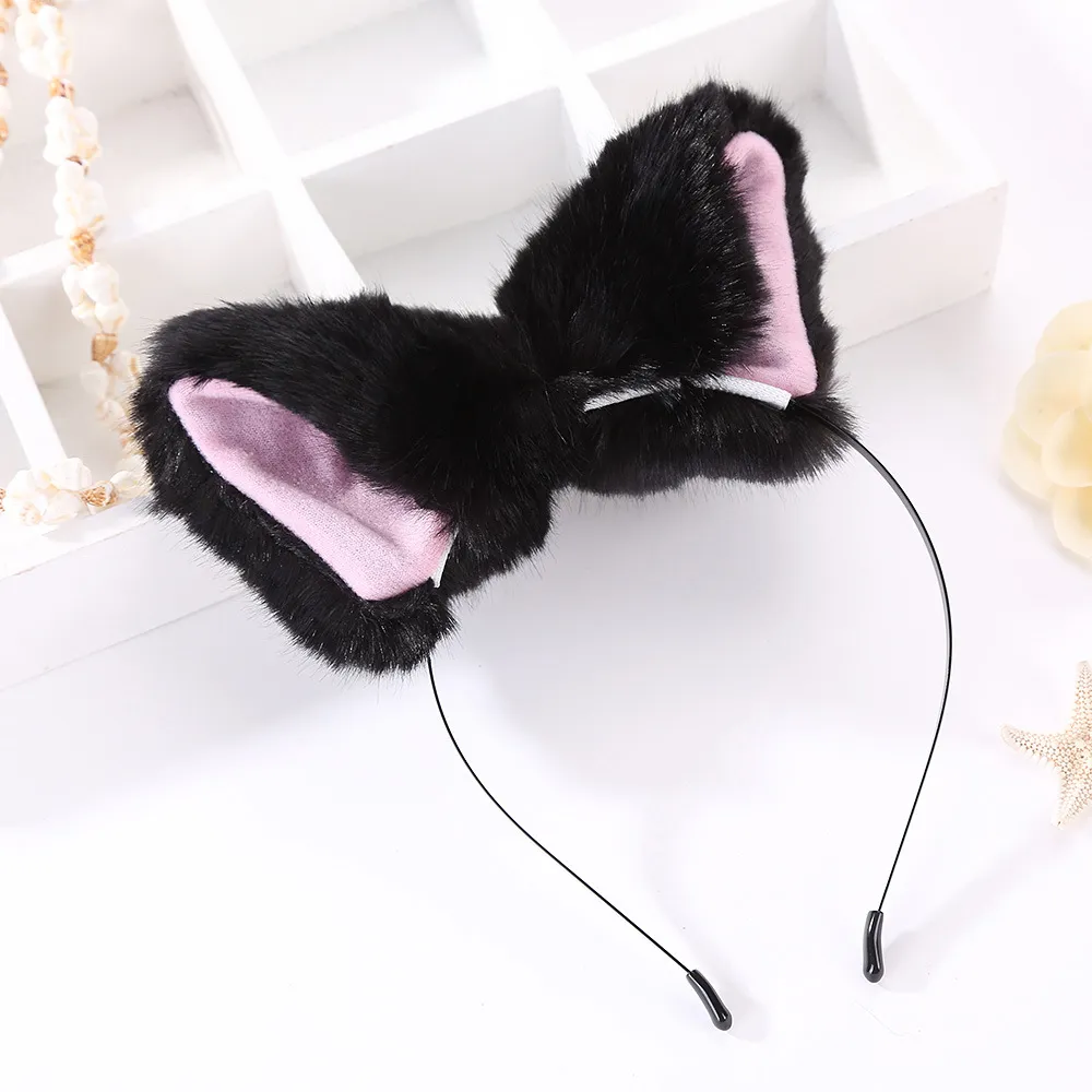 Nuovo simpatico gatto volpe orecchio lungo pelliccia fasce capelli Gilrs Anime Cosplay Party Costume Prop accessori capelli234c