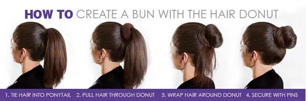 24 Stück Haar-Scrunchie für voluminöses Haar, Donut-Ring-Stil, Dutt, Scrunchy Poof Bump It Snooki201m