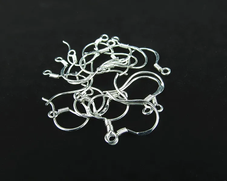 Boucle d'oreille polie en argent 925, recherche de fil d'oreille français, crochet en argent STERLING, crochets français 925, fils d'oreille Ear3123