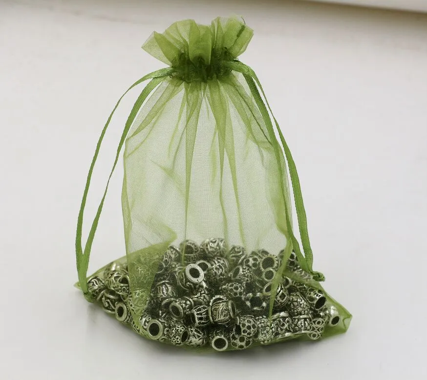 100 pezzi sacchetti regalo in organza verde militare bomboniere perline gioielli 7x9 cm 9X11 cm 13 x 18 cm ecc 365288c