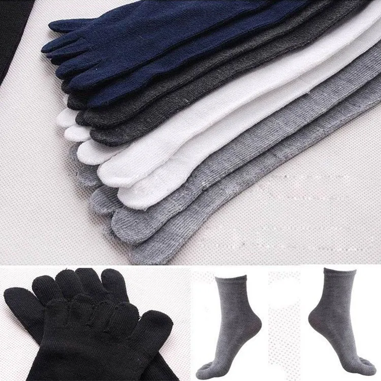 Fünf Finger Zehensocken 10 Paar aus reiner Baumwolle Sport Fünf Finger Socken Herren Neu