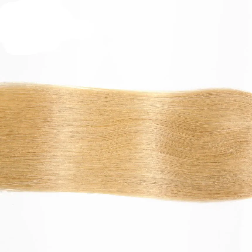 Brasilianisches Menschenhaar mit Verschluss Glattes Haar # 613 Blonde Haarbündel mit 4X4 Schweizer Spitze Schließung reines Brasilianisches Bündel