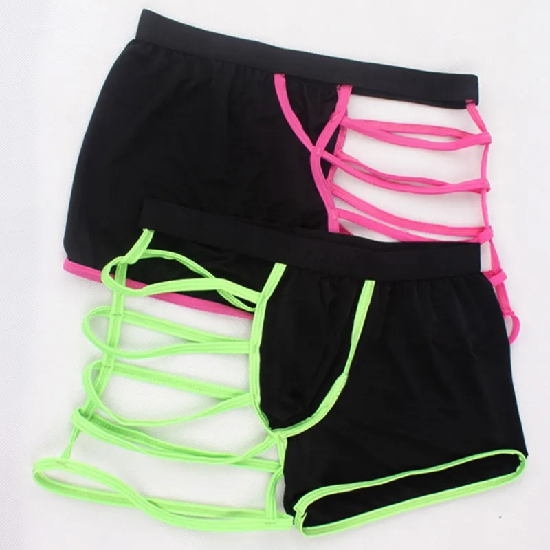 Compre ¡Venta Al Por Mayor! Rose Verde De La Manera Atractiva La Mitad Del  Acoplamiento Hombre Boxer Shorts Pijama Ahueca Hacia Fuera La Ropa Interior  Del Boxeador De Los Hombres Un Tamaño