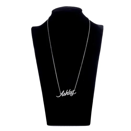 Ожерелье с именем на заказ для женщин, буквы первого шрифта, ожерелье с именем Эшли, персонализированный кулон из нержавеющей стали Namepl229U