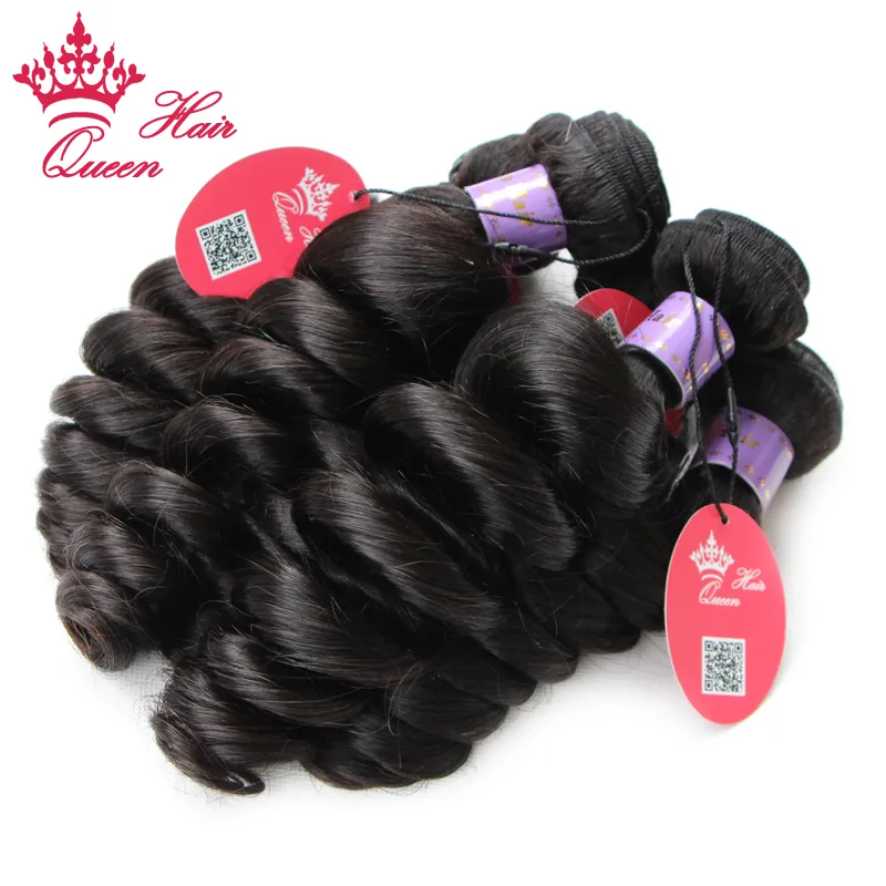 Productos para el cabello de la reina Sin procesar Malasia Virgen Onda suelta / lote Extensiones de cabello humano Color natural Tejido de pelo