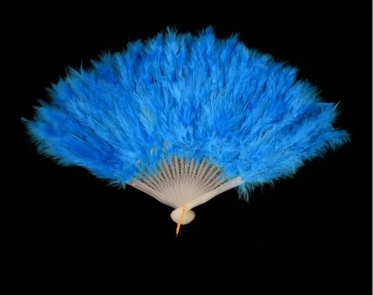  Elegant White Folding Feather Fan Halloween Party Stage Performances Craft Fans Carnival Centerpiece Supplies 