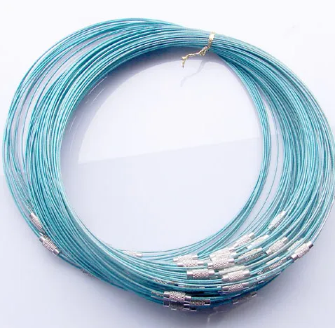 Multi couleur en acier inoxydable fil cordon colliers chaînes nouveau 200 pièces bijoux résultats composants 18 229h