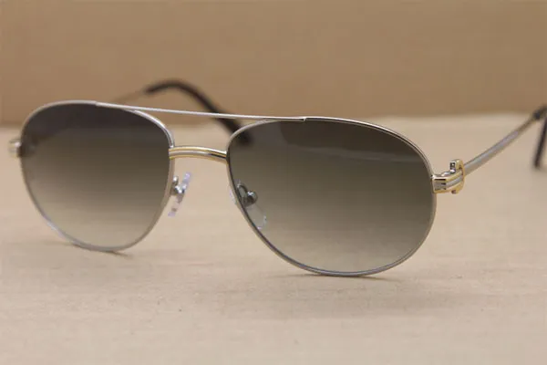 Man 1188001サングラスレディースフルフレームメタルメガネ屋外眼鏡眼鏡楕円形のサングラスC装飾18Kゴールド239K