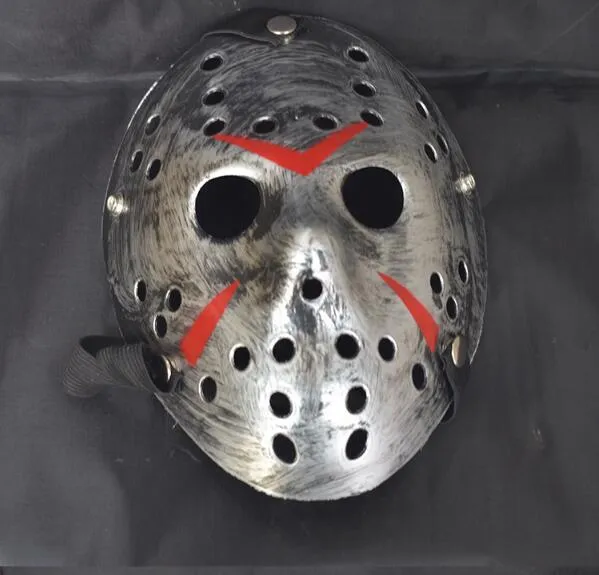 Máscara arcaística de Jason, rosto cheio, máscara assassina antiga Jason vs Friday The Prop Horror Hockey Halloween Costume Mask1753