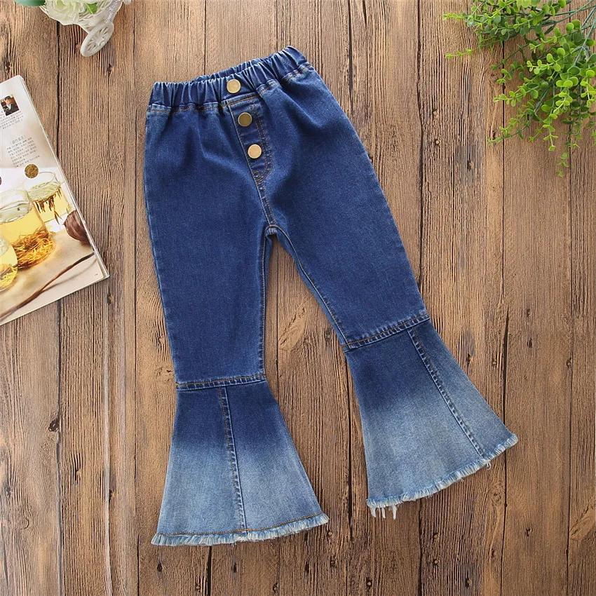 New 2018 Fashion kids Children Jeans girls Trousers Baby Girls Flare pants children pantyhose tights long pants bell bell-bottoms