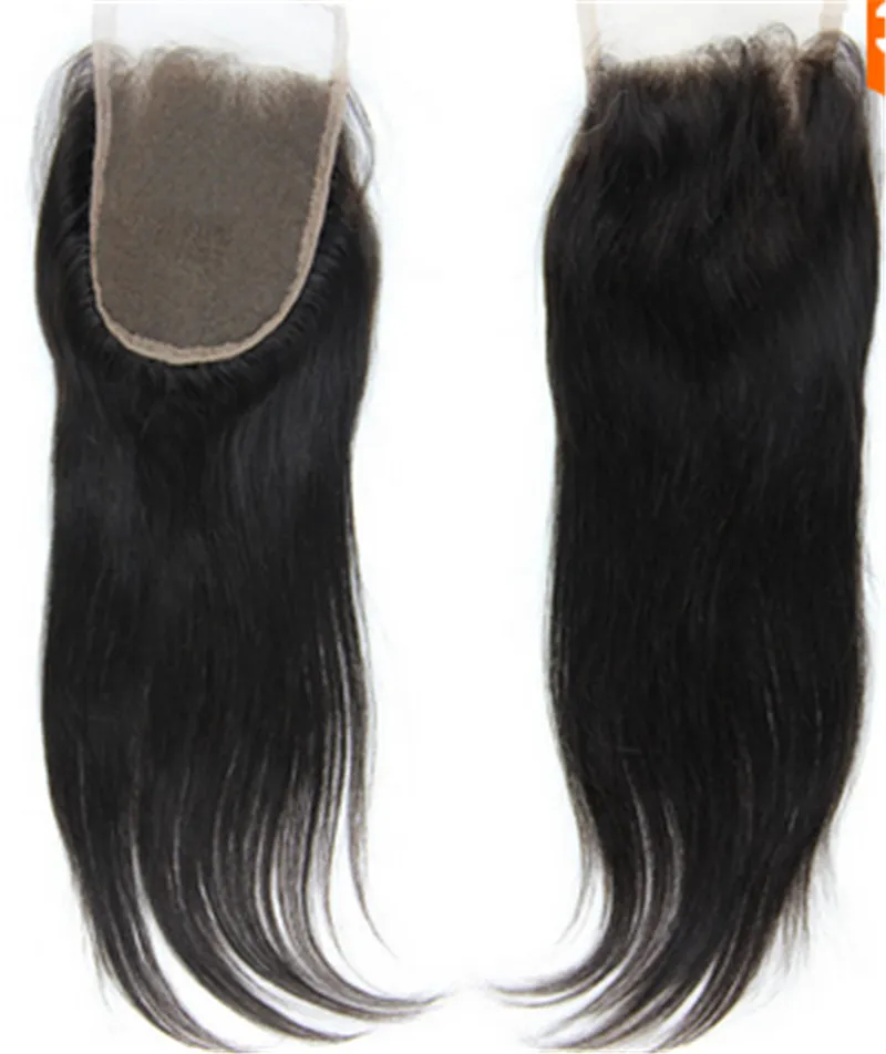 Newest Human Lace Closures Indian Brazilian Virgin Hair Closure With Bleached Knots Grade Straight Hair Closure