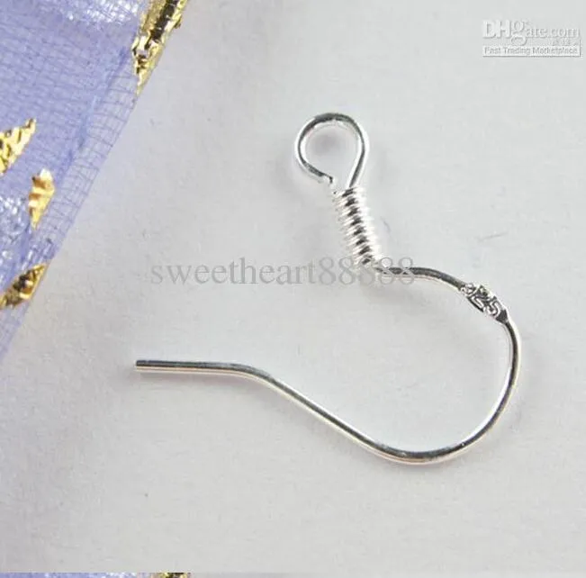 Sterling 925 Gümüş Kesimler Kancalar Küpe Bulguları Balıkwire Hooks Mücevher DIY 15mm Balık Kancası Fit Küpe 338o