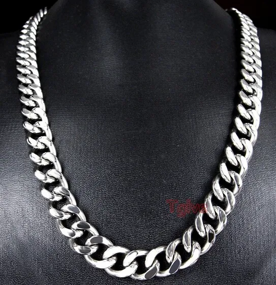 For Holiday GIft whole 10mm 20''-28'' 316L Stainless steel High Polished cuban curb Link Chain Neckl3508