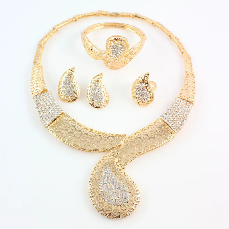 Fine African Beads Jewelry Set For Women Party Accessories Vintage Jewely Set Fashion Indian 18K Gold Plated Nigerian Wedding