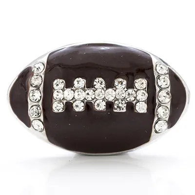 Futbol Snap Düğmesi Noosa parçaları Snap Düğmeleri Mücevher düğmesi Bilezik Kolye Moda Diy Takı Amerikan Futbol Snaps267J