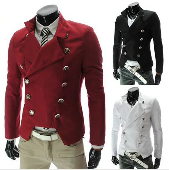 Neue Stile Mode Zweireiher metrosexueller Mann Anzug Jacke Mantel Mantel 3 Farbgröße M-2XL X311