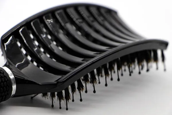 Black Boar Bristle Hair Brush Nylon Detangling Pins Natural Boar Bristles for Hair Oil Distribution. Curved for Vented Faster Drying by DHL