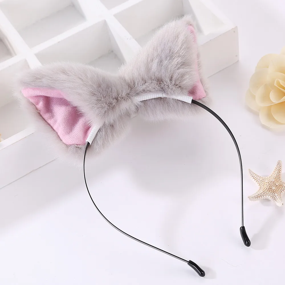 New Cute Cat Fox Ear Fasce capelli lunghi in pelliccia Gilrs Anime Cosplay Party Costume Prop Accessori capelli322e