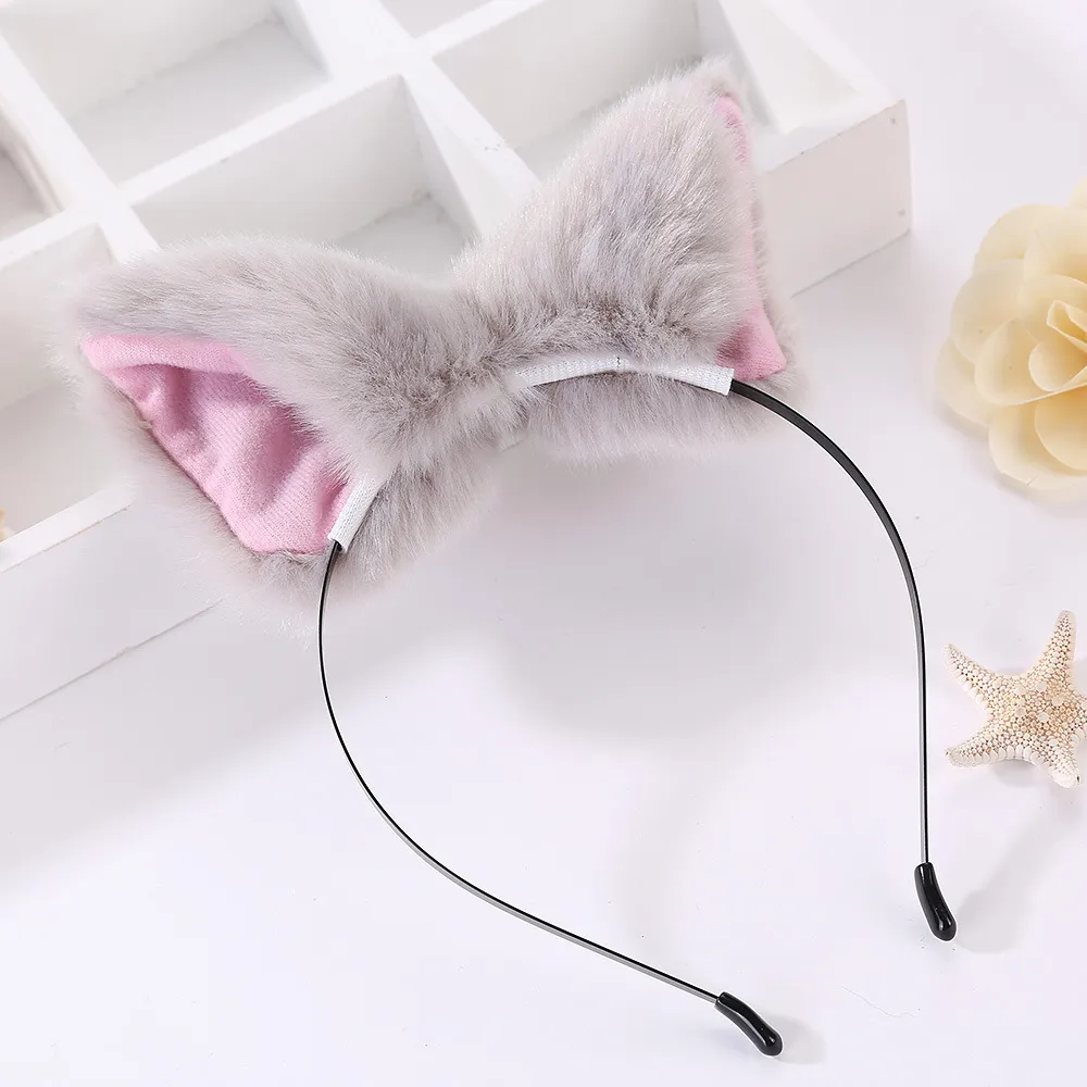 Nuovo simpatico gatto volpe orecchio lungo pelliccia fasce capelli Gilrs Anime Cosplay Party Costume Prop accessori capelli234c
