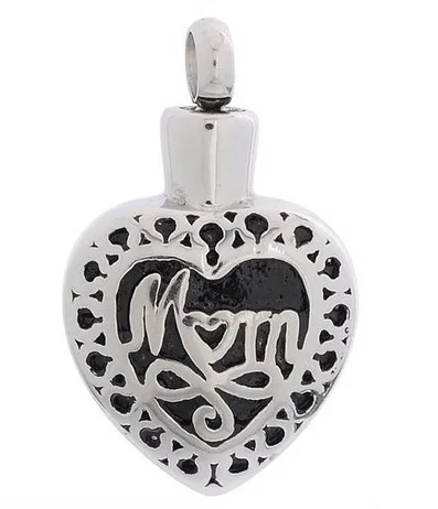 Lily Bijoux de crémation en acier inoxydable étanche avec pendentif en forme de cœur pour maman, pendentif souvenir de cendres commémoratives avec un sac cadeau 257L