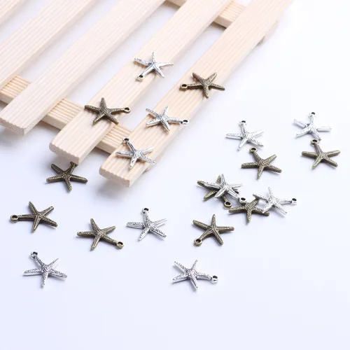 Silver copper retro Floating Charms Starfish Pendant Manufacture DIY jewelry pendant fit Necklace or Bracelets charm 10287r