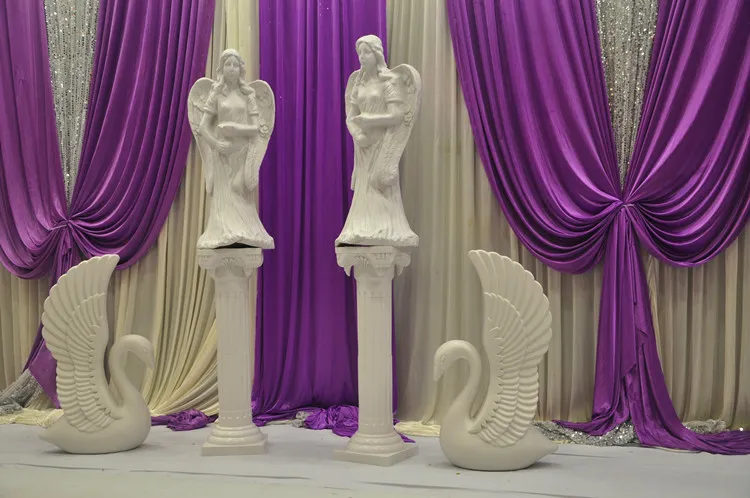  Upscale Elegant White Angel and Swan Roman Column Wedding Welcome Area Decoration Props Supplies 