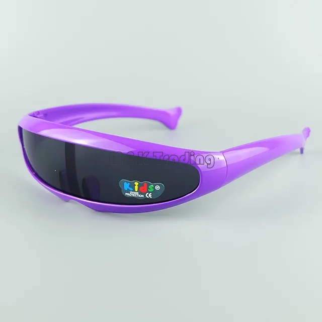 Lunettes de soleil pour enfants Alien enfants lunettes de soleil lunettes de sport Cool cadre coloré 6 couleurs lunettes de fête mixtes jambes de poisson 318e